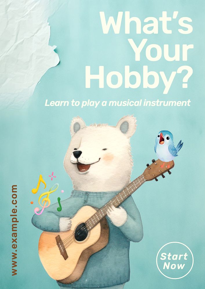 What's your hobby poster template, editable text and design