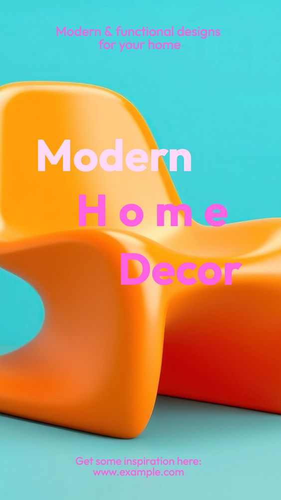 Modern home decor Instagram story template, editable text