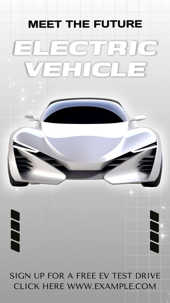 EV car Instagram story template, editable text