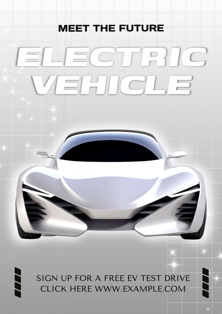 EV car poster template, editable text and design