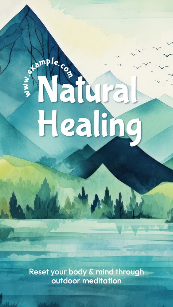 Natural healing Instagram story template, editable text