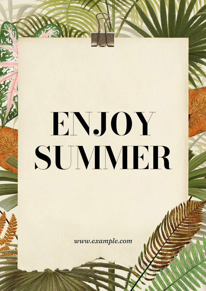 Enjoy summer poster template, editable text and design