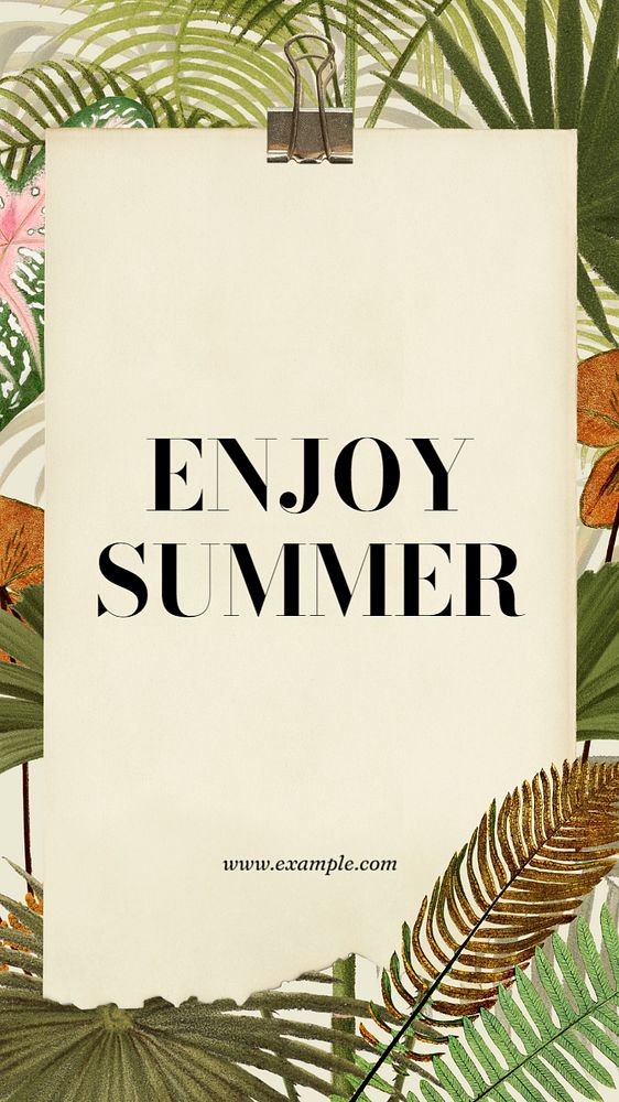 Enjoy summer Instagram story template, editable text