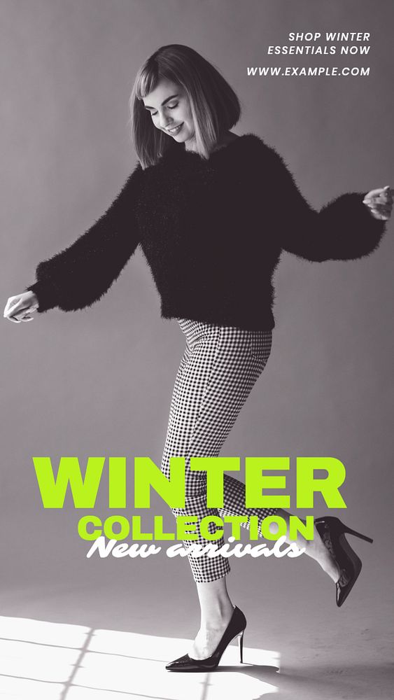 Winter collection Facebook story template, editable design