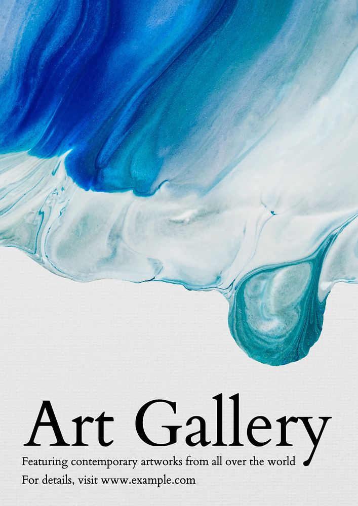 Art gallery poster template, editable text and design