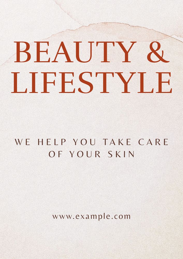 Beauty & lifestyle poster template, editable text and design