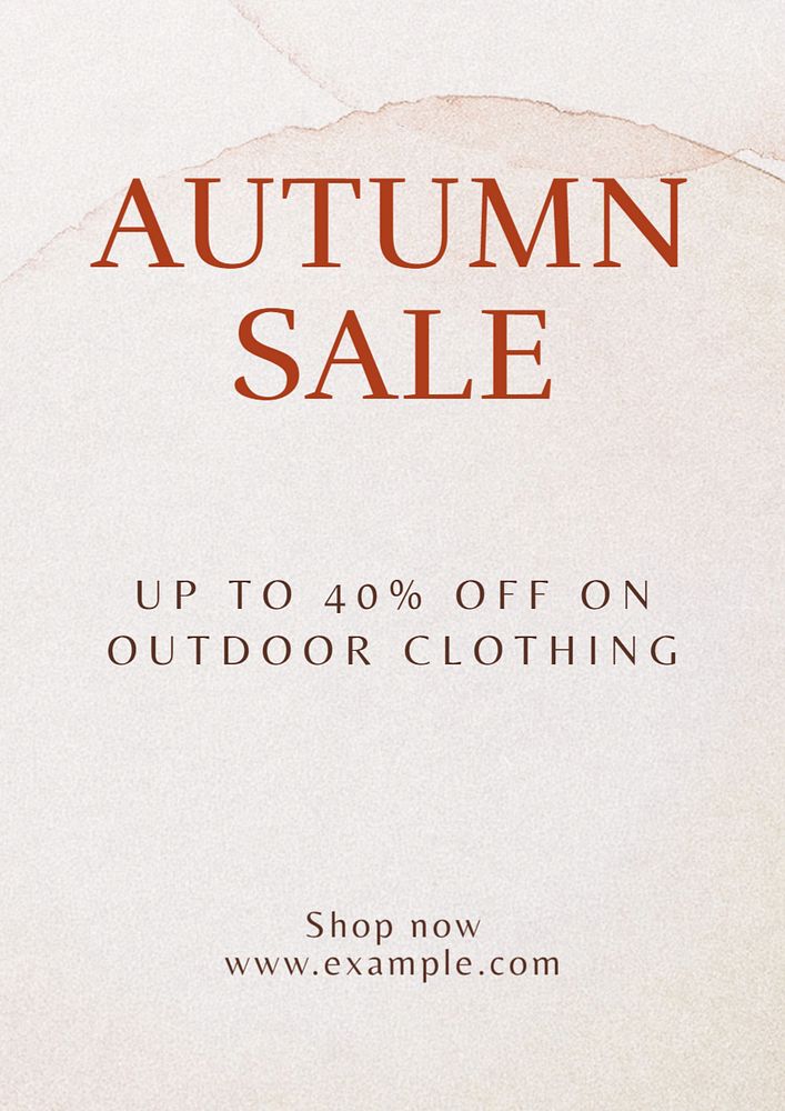 Autumn sale poster template, editable text and design