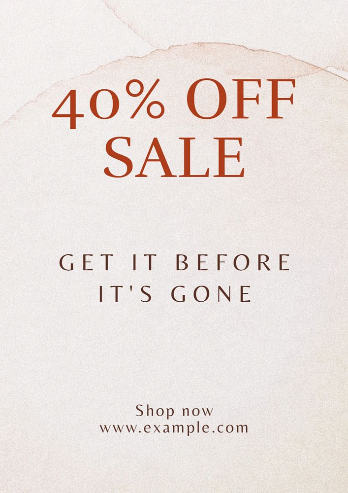 Sale poster template, editable text and design