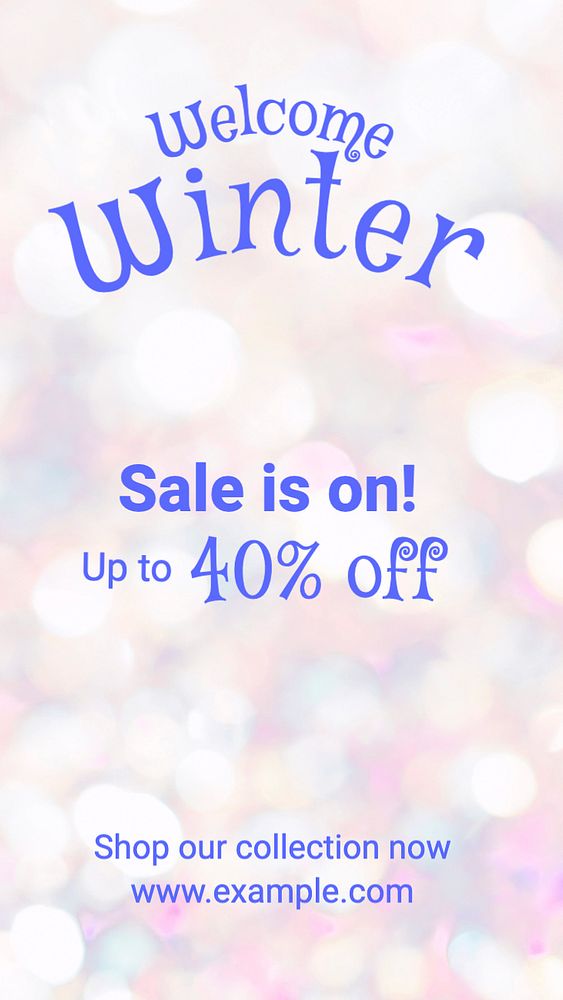 Welcome winter sale Instagram story template, editable text