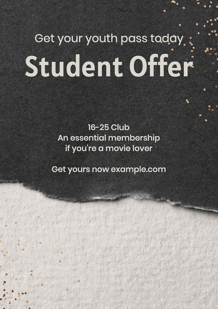 Student offer poster template, editable text and design