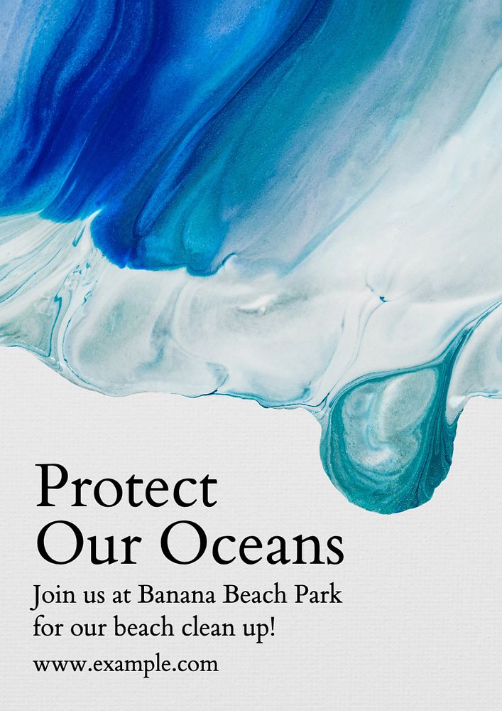 Protect our oceans poster template, editable text and design