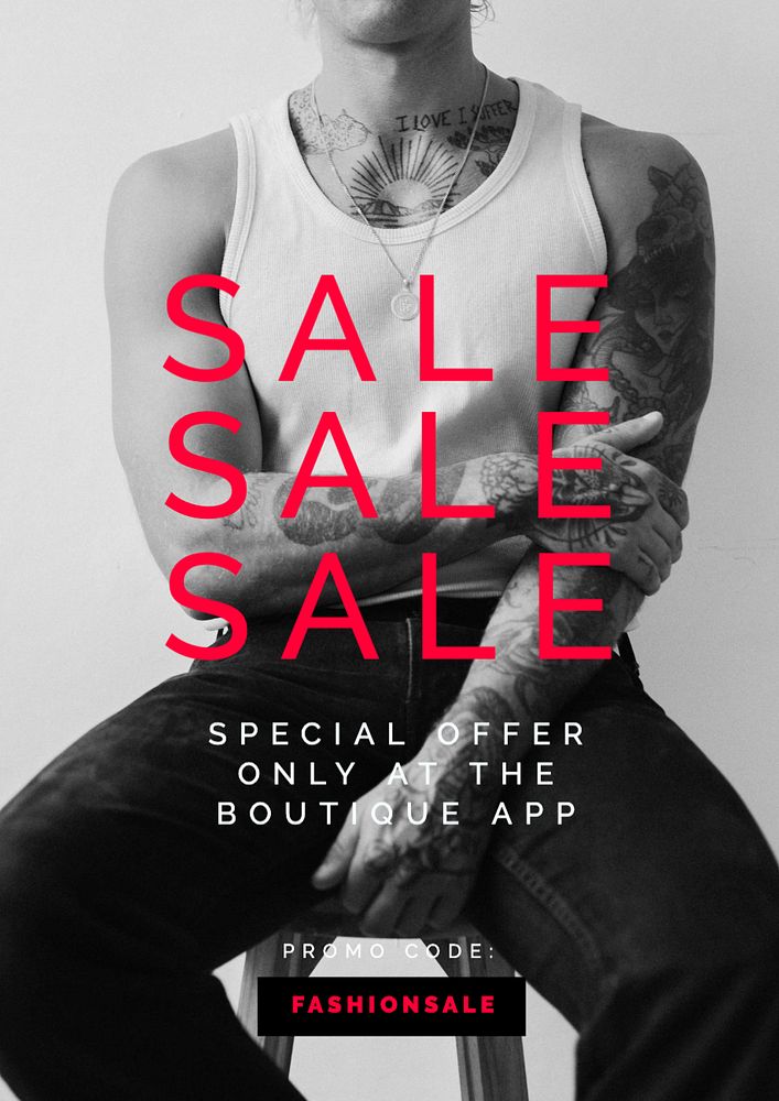 Fashion sale  poster template, editable text and design