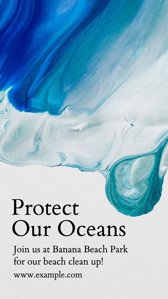 Protect our oceans Instagram story template, editable text