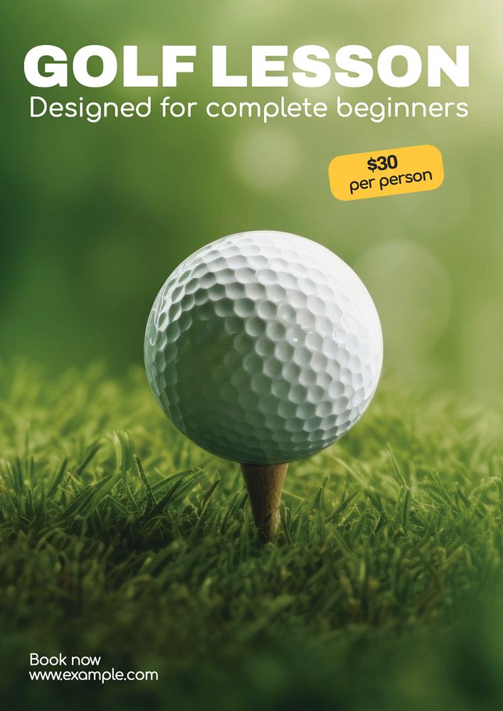 Golf lessons poster template and design