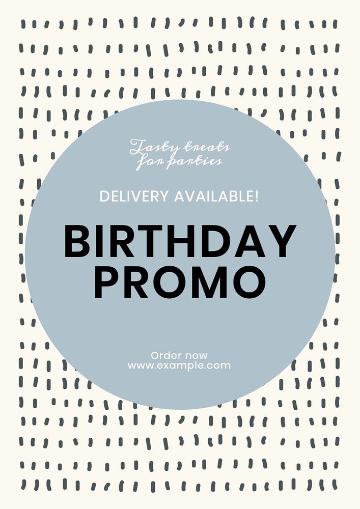 Birthday promo poster template, editable text and design