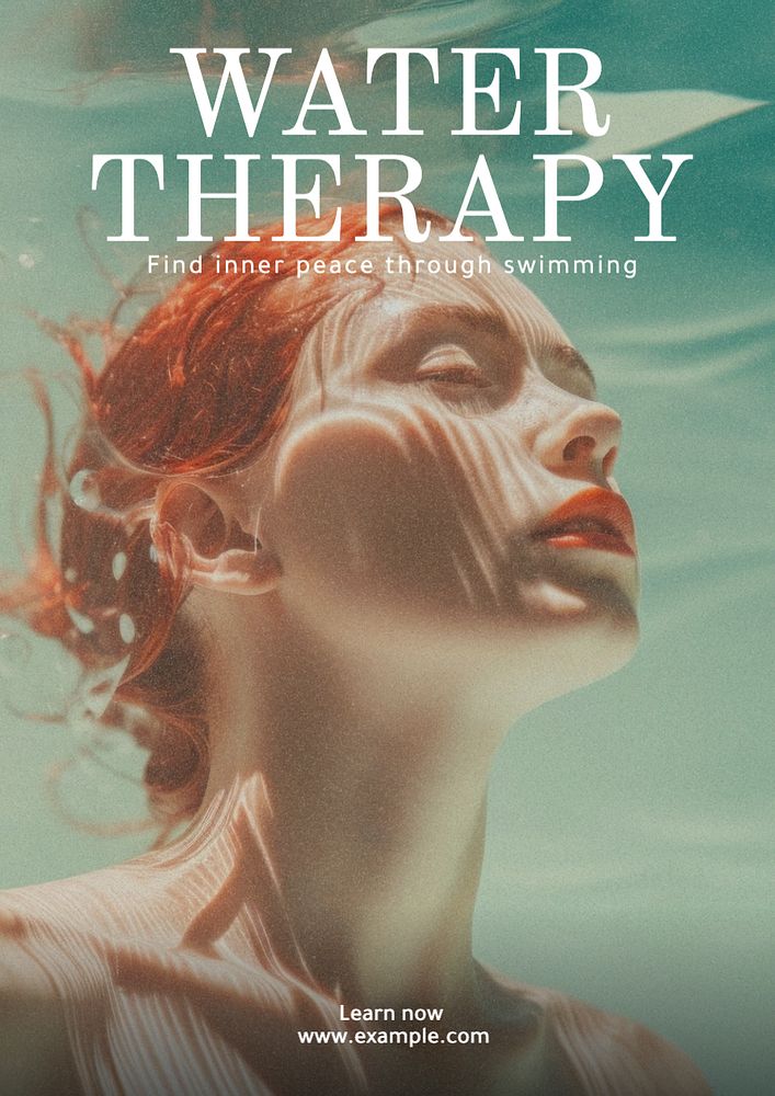 Water Therapy poster template, editable text and design