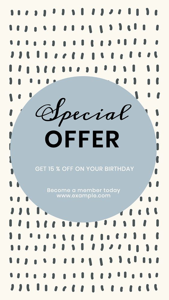 Birthday promotion Instagram story template, editable text