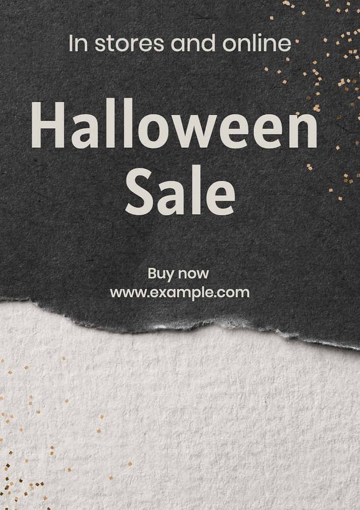 Halloween sale poster template, editable text and design