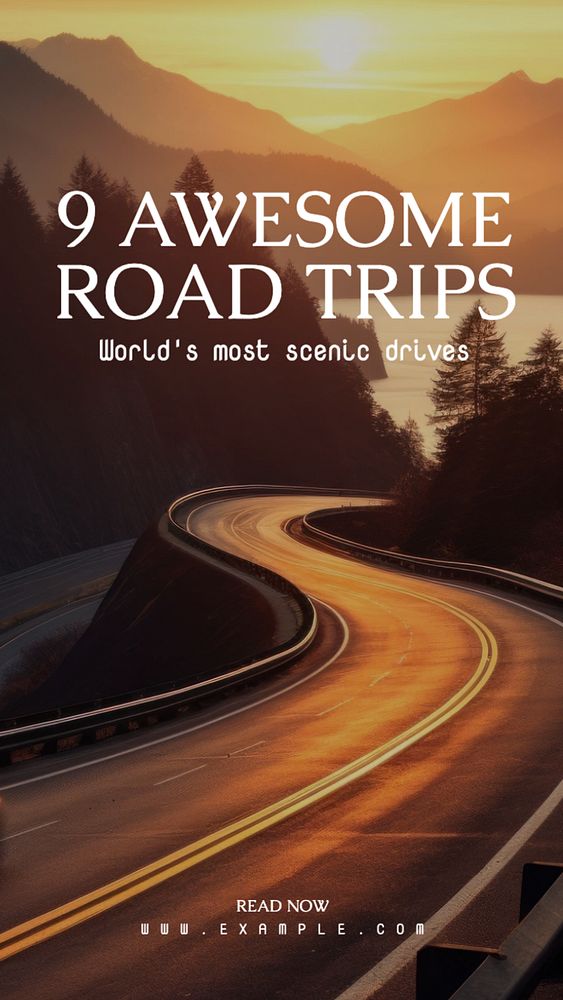 Awesome road trip Facebook story template, editable design