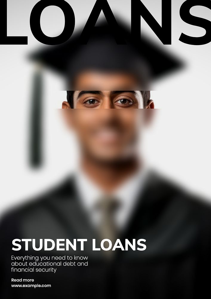 Student loans poster template, editable text and design