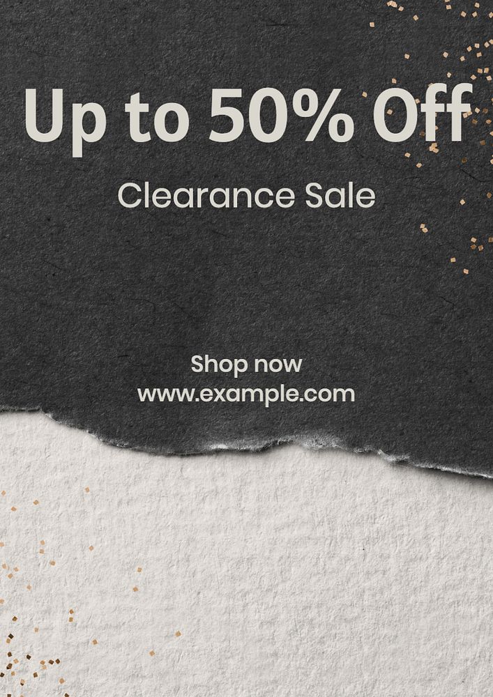 Up to 50% off poster template, editable text and design