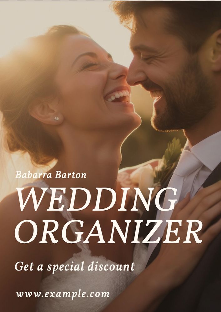 Wedding organizer poster template, editable text and design