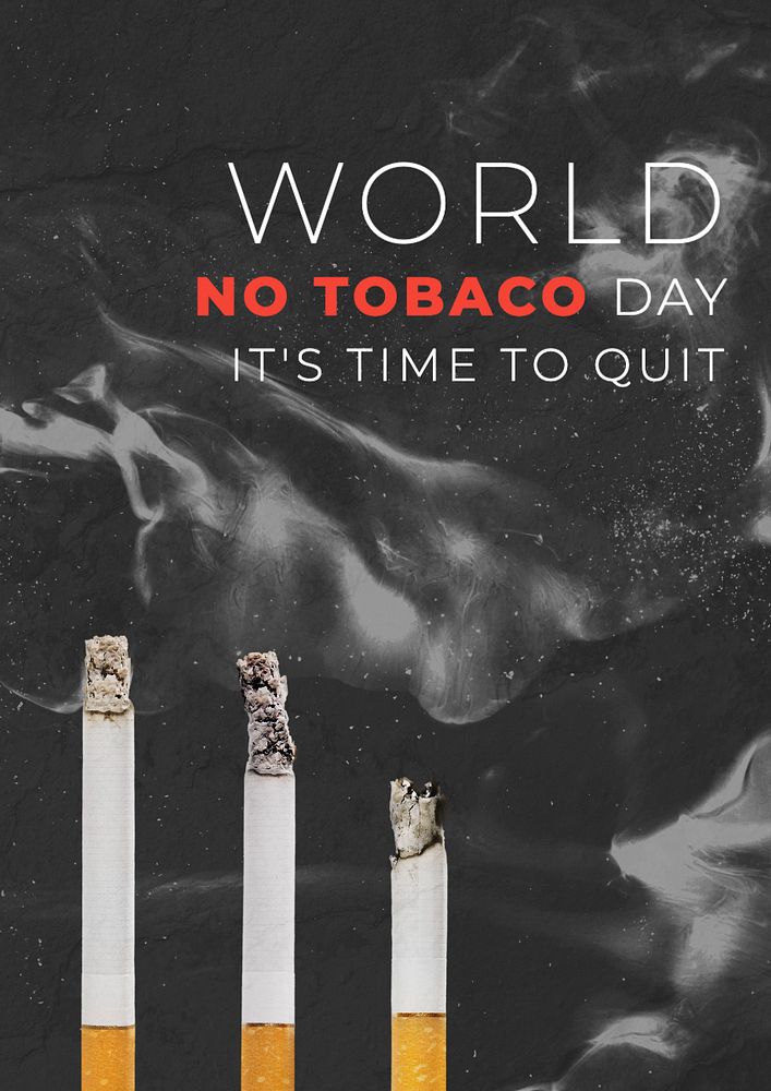 World no tobacco day poster template, editable text and design