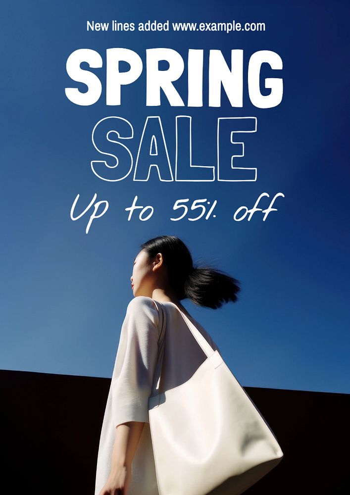 Spring sale poster template, editable text and design