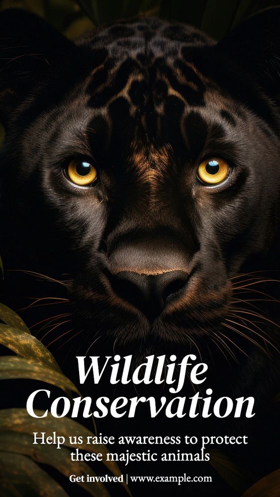 Tiger conservation Instagram story template, editable text