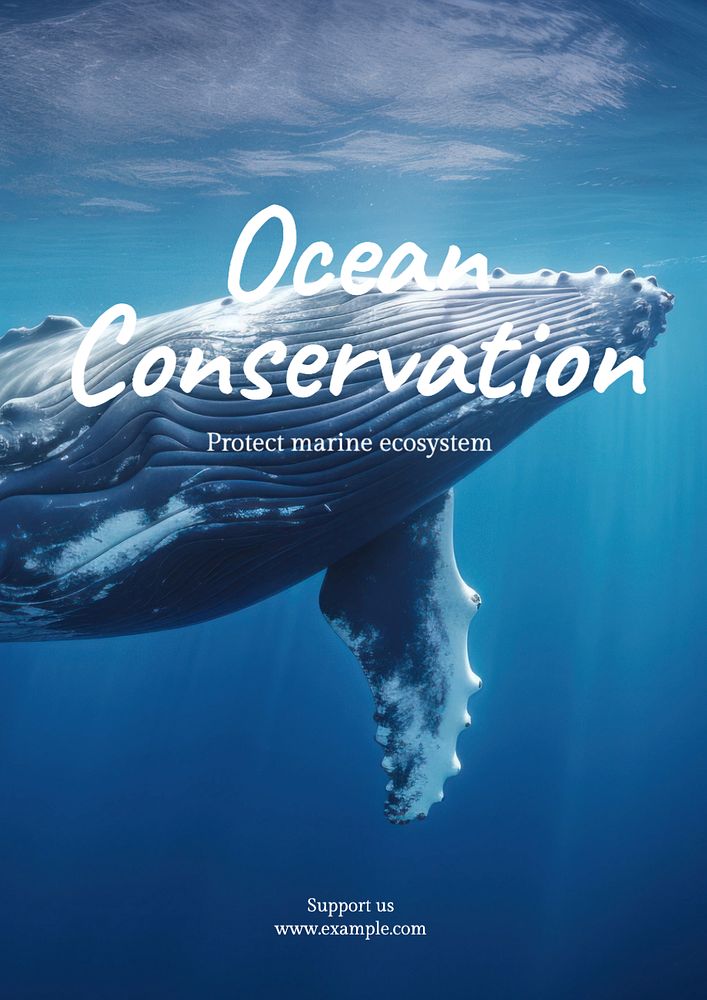 Ocean conservation poster template