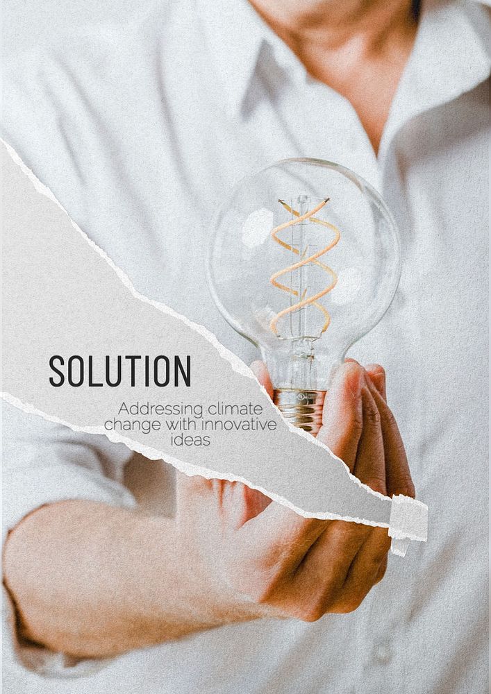 Solution  poster template, editable text and design