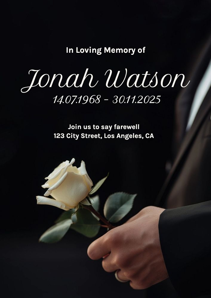 In loving memory poster template, editable text and design