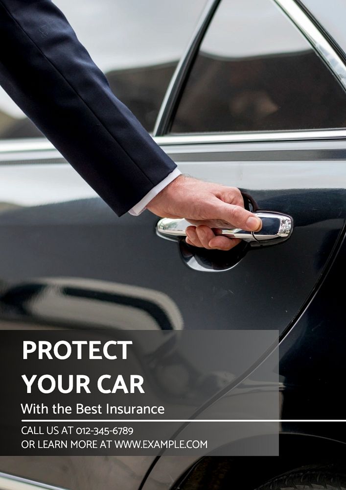 Car protection poster template, editable text and design