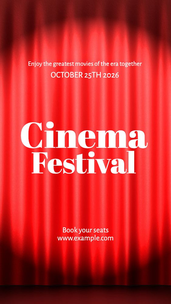 Cinema festival Instagram story template, editable text