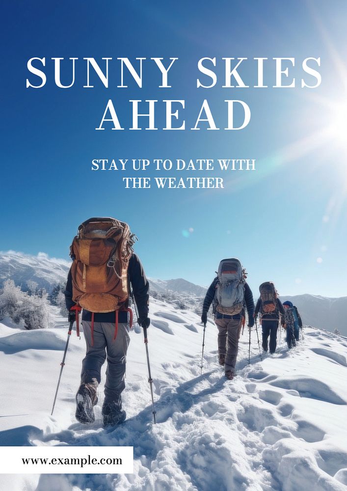 Sunny skies ahead poster template, editable text and design