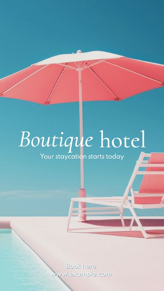 Boutique hotel Instagram story template, editable text