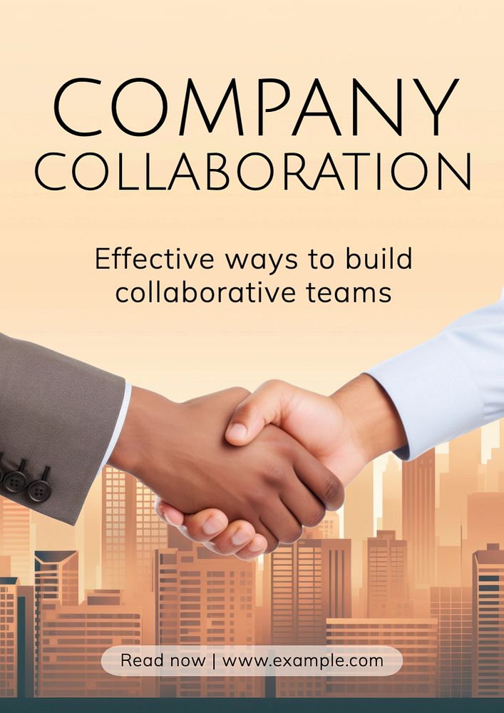 Company collaboration poster template, editable text and design