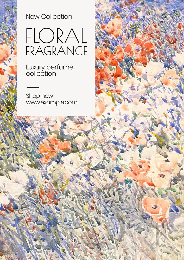 Floral fragrance poster template