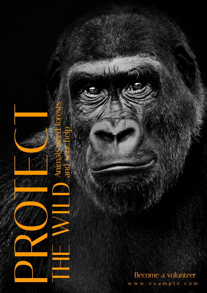 Protect the wild  poster template, editable text and design