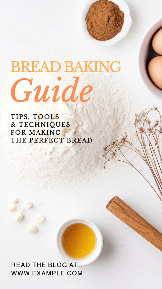 Bread baking guide Instagram story template, editable text