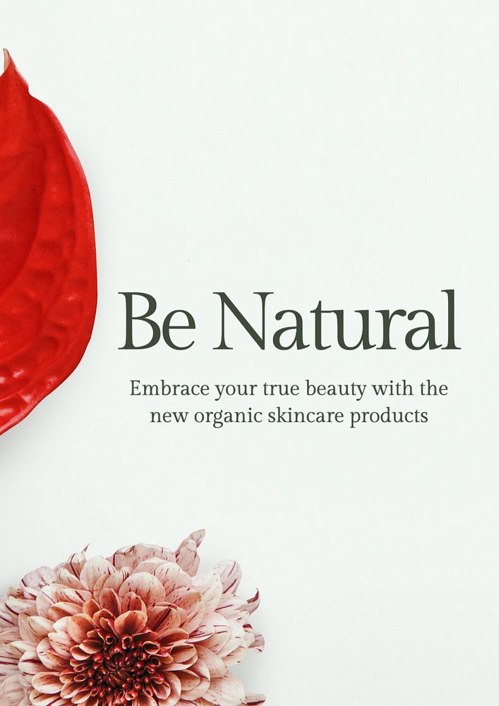 Be natural poster template, editable text and design