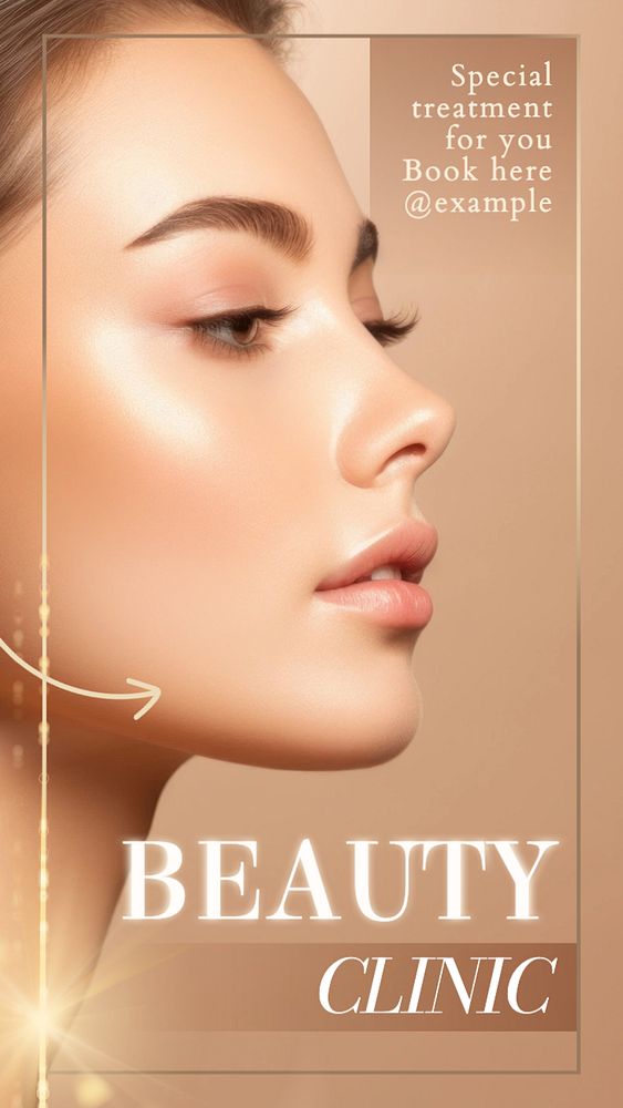 Beauty clinic  Instagram story template, editable text