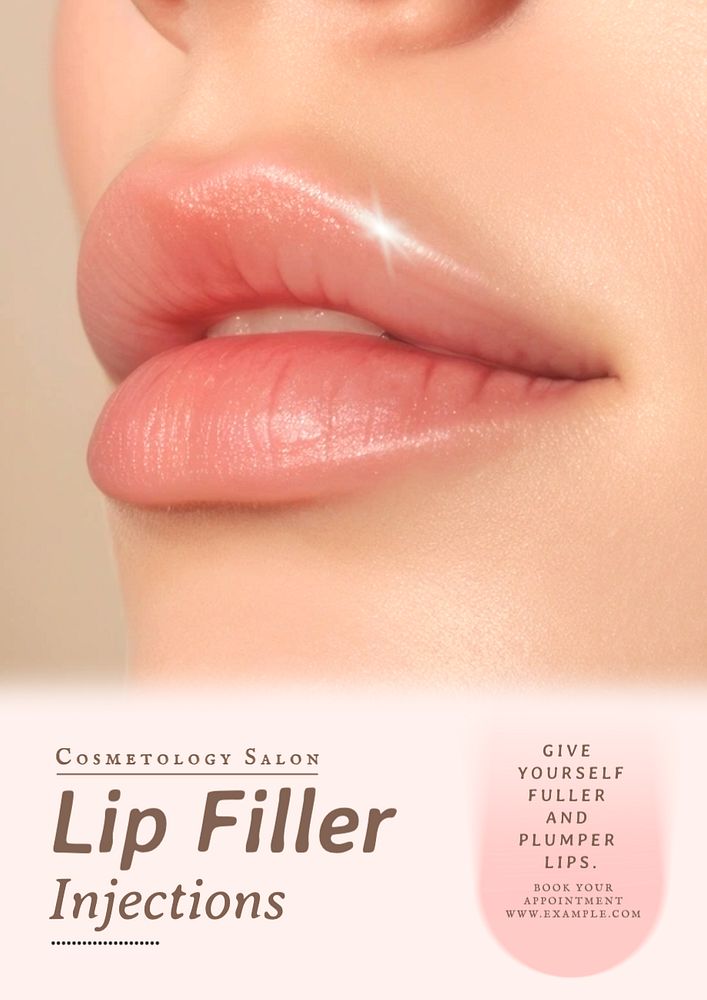 Lip filer injections poster template, editable text and design