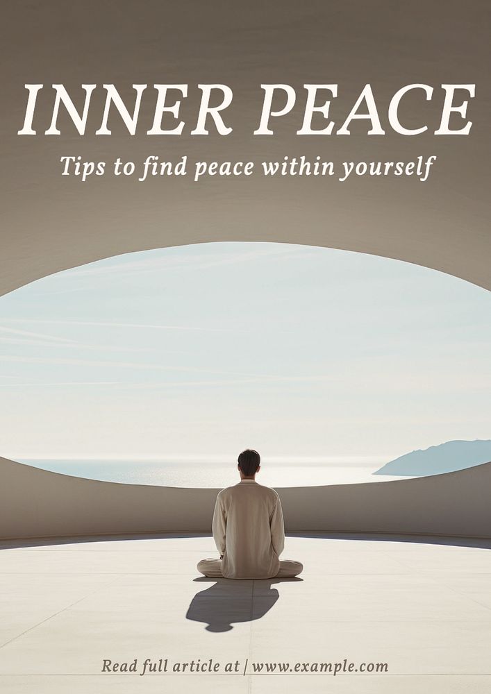 Inner peace poster template, editable text and design