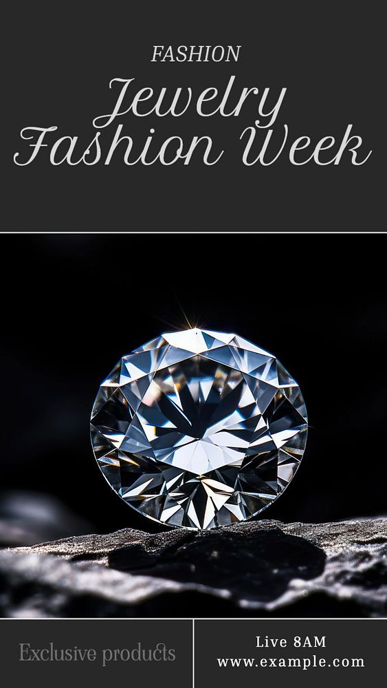 Jewelry fashion week Instagram story template, editable text