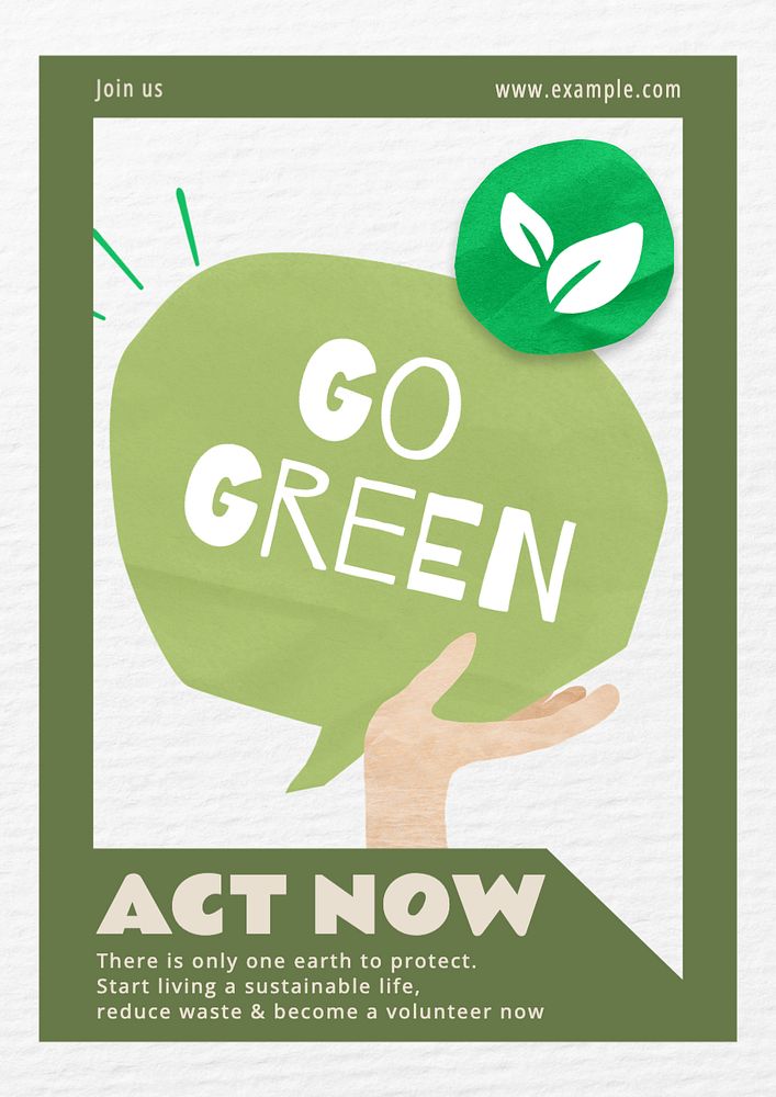 Save earth poster template, editable text and design