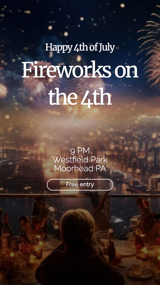 4th of July Instagram story template, editable text