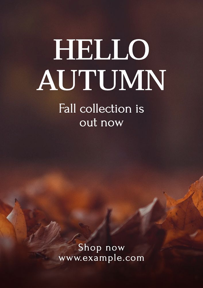 Fall collection poster template, editable text and design