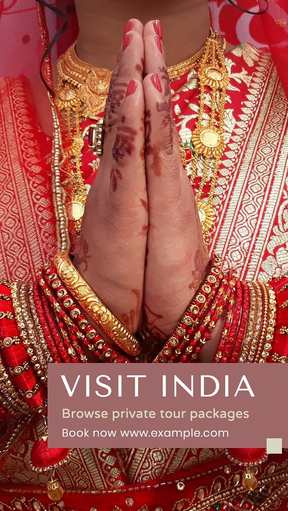 Visit India Facebook story template, editable design