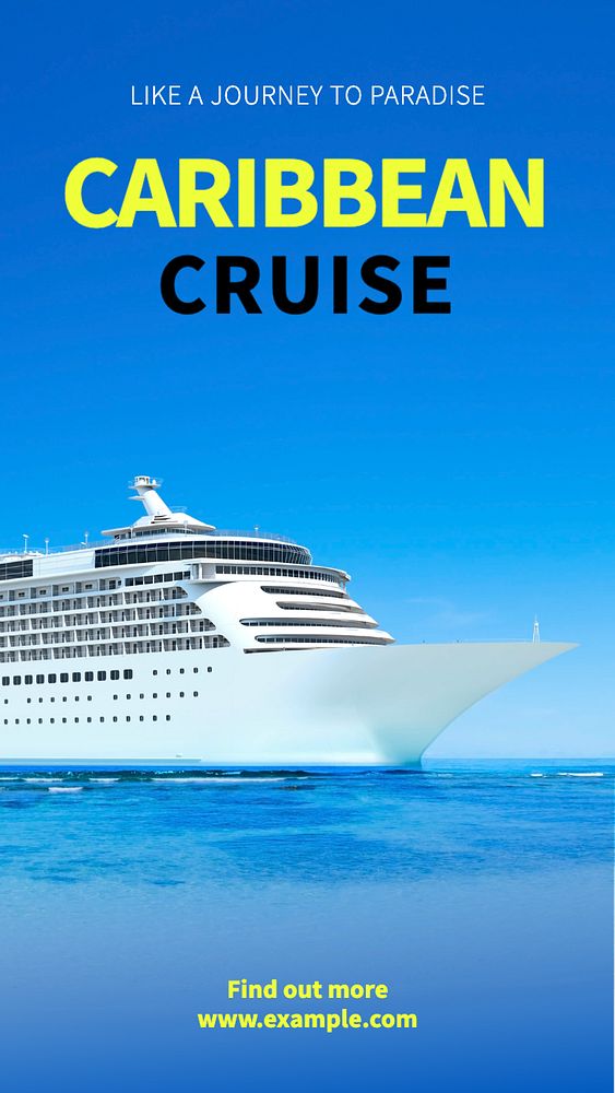 Caribbean cruise Instagram story template, editable text